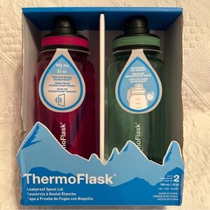 Thermoflask Premium Quality Motivational Water Bottle with Straw Lid Leakproof